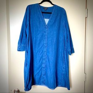 COS denim button down dress with pockets
